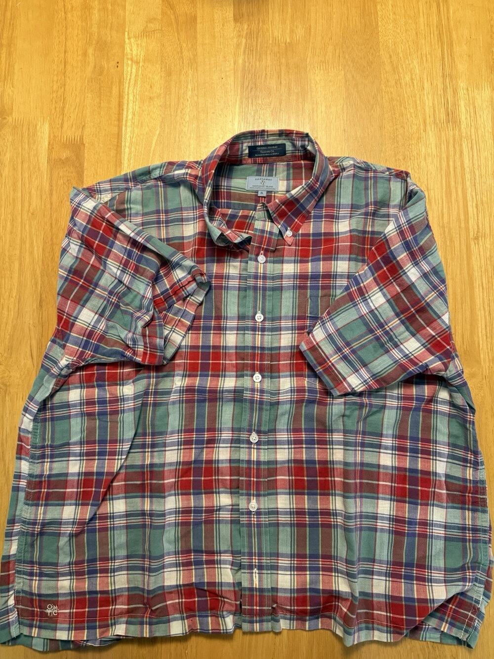 Castaway Mens XL Original Madras Trading Co Plaid Shirt Handwoven Nantucket
